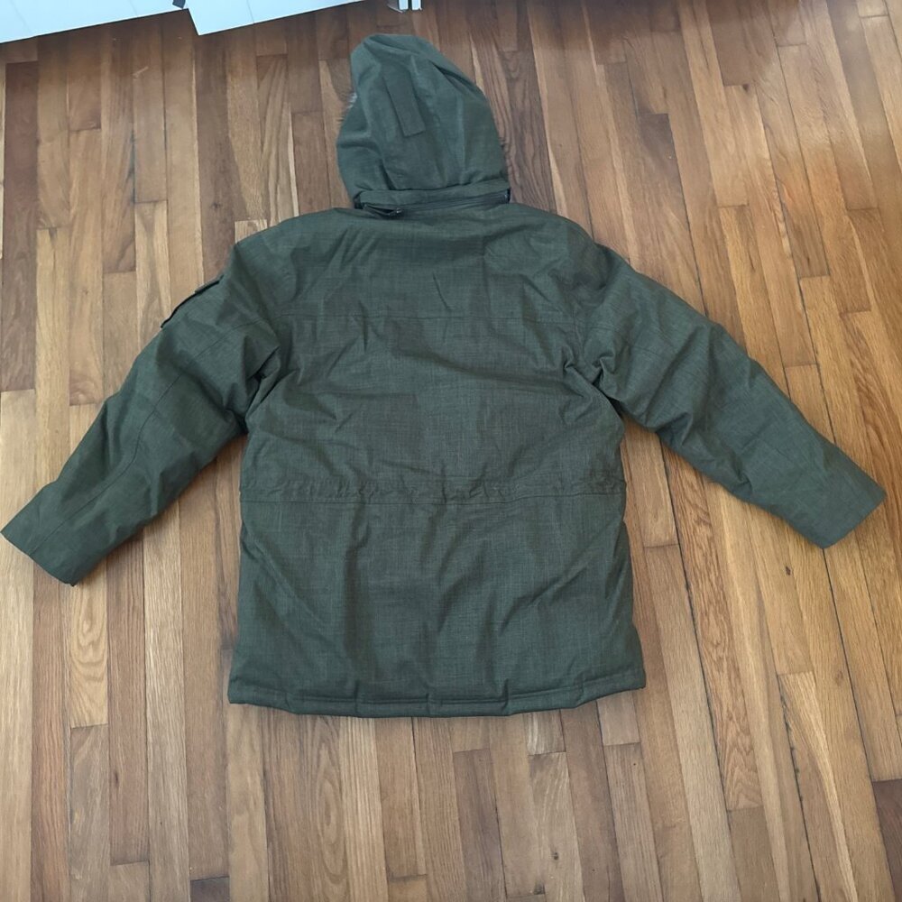 LL Bean Men's Baxter State Jacket Parka Hood Faux Fur Down Insulated Size L Reg - Picture 11 of 12